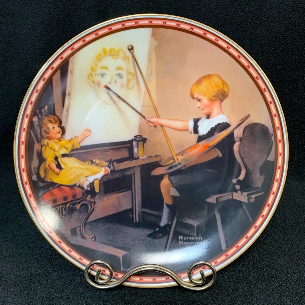 Vintage KNOWLES Norman Rockwell 1987 Serious Business Collector Plate Home Deco